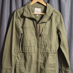 Madewell Fleet Jacket Utility Olive Green Drawstring Waist 100% Cotton Women’s M